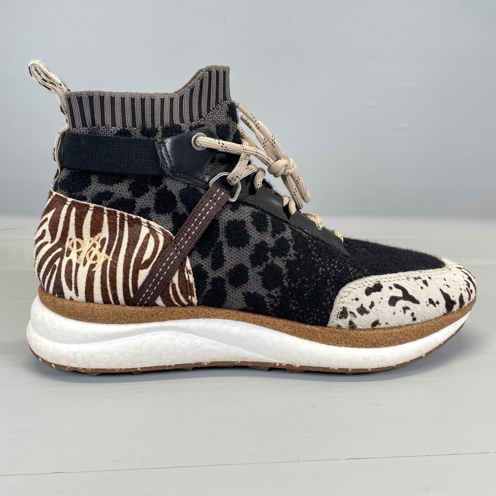 OTBT Hybrid High Top Sneakers Womens Size 10 M Calf Hair Pull On Comfort Shoes